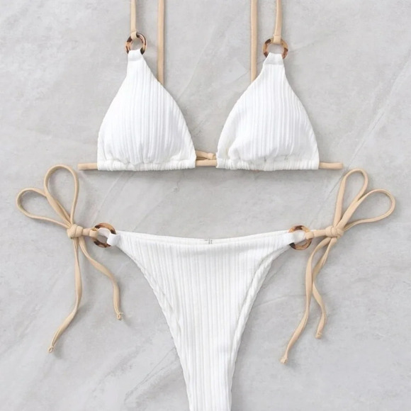 SHEIN Other - Women’s white tie side triangle bikini S